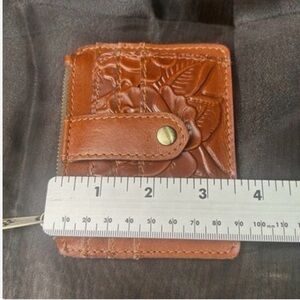 Patricia Nash beautiful wallet. Tooled leather roses.  Compact card wallet